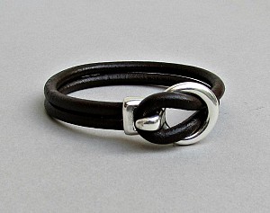 Βραχιόλι Ανδρικό Με Γάντζο Και Δέρμα