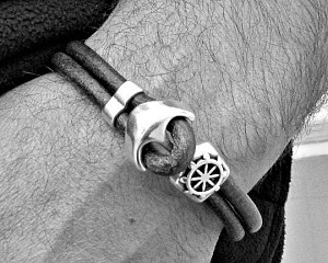 Ναυτικό Βραχιόλι Ανδρικό Δερμάτινο με άγκυρα