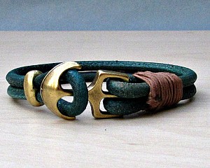 Βραχιόλι ναυτικό ανδρικό δερμάτινο