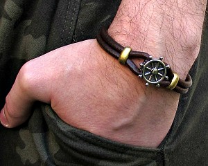 Βραχιόλι ναυτικό ανδρικό με τιμόνι