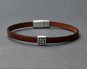 Δερμάτινο Ανδρικό Βραχιόλι Μαίανδρος