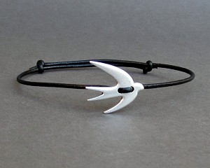 Βραχιόλι Δερμάτινο με πουλί