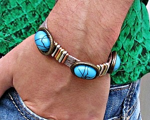 Βoho unisex Δερμάτινο Βραχιόλι