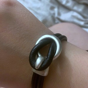 Sterling Silver 925 Mens Leather Bracelet Cuff Nautical Hook Bracelet Mens Boyfriend Gift Anniversary Gift Customized On Your Wrist