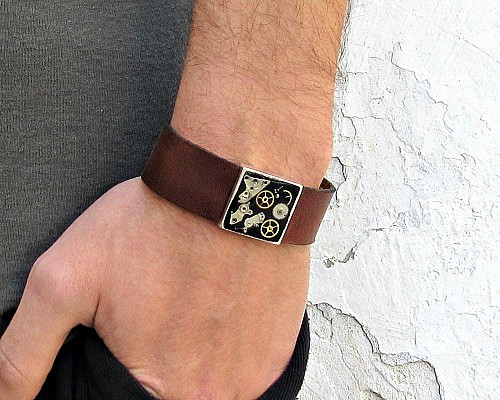 unisex δερμάτινο boho βραχιόλι