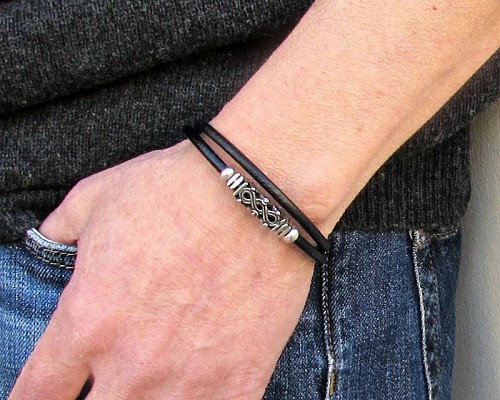Δερμάτινο unisex boho βραχιόλι